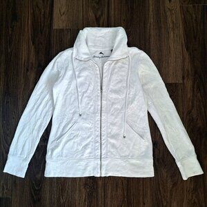 💙 Tommy Bahama Full Zip Sweater Mock Neck Size S/M Stretch Textured Athleisure